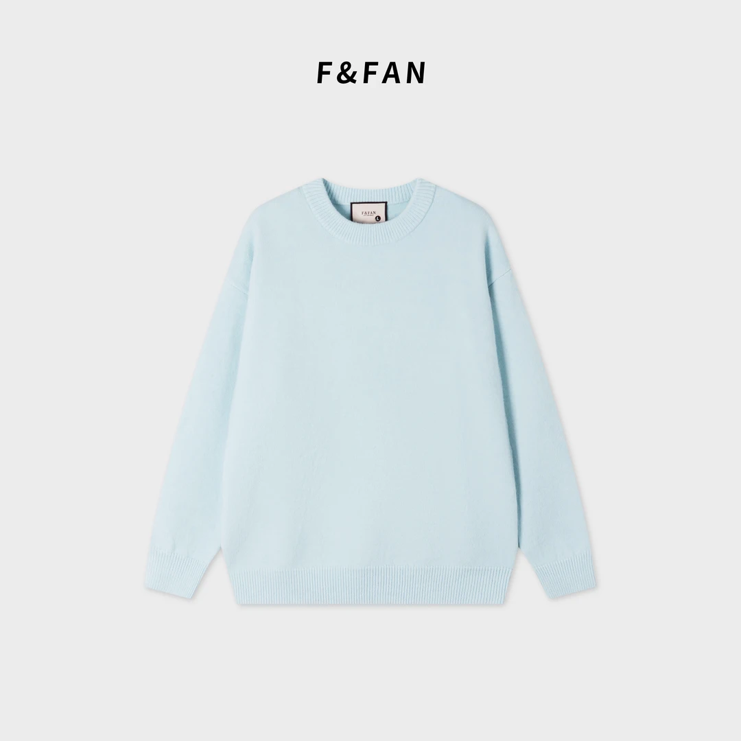 FAND妍妍【多巴胺】冬季情侣装保暖加厚纯色宽松圆领长袖针织毛衣