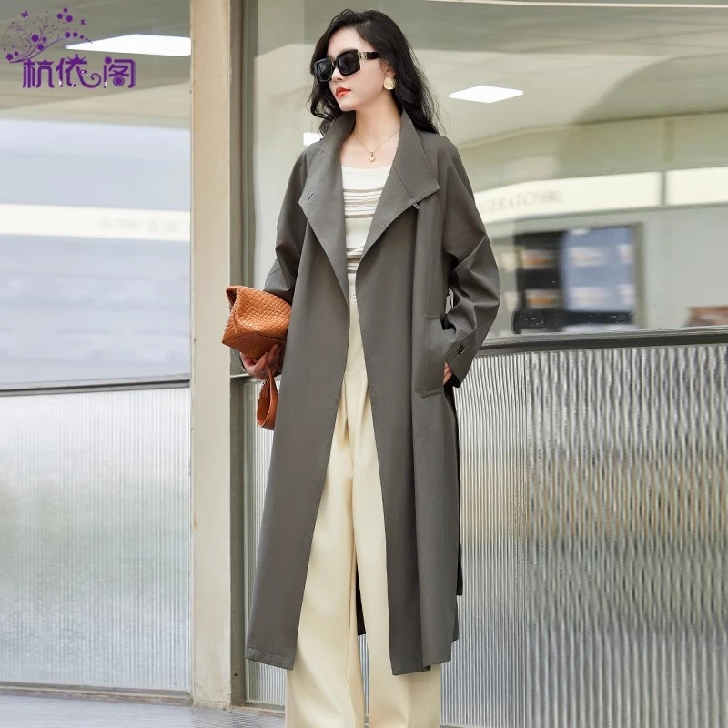 高级感长款风衣女2025新款春秋季气质英伦风宽松休闲大牌过膝外套