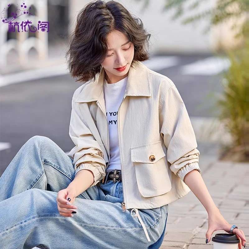 短款外套女春秋2025新款小个子韩系宽松休闲百搭洋气早秋夹克上衣