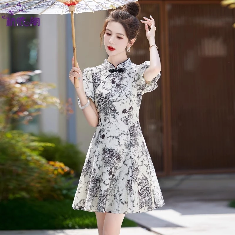 新中式国风改良爆款连衣裙女装2025新款夏季网红高级感小个子裙子