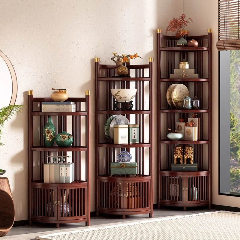 摆件展示柜中式角落置物架家用客厅多层书架转角博古架拐角三角形