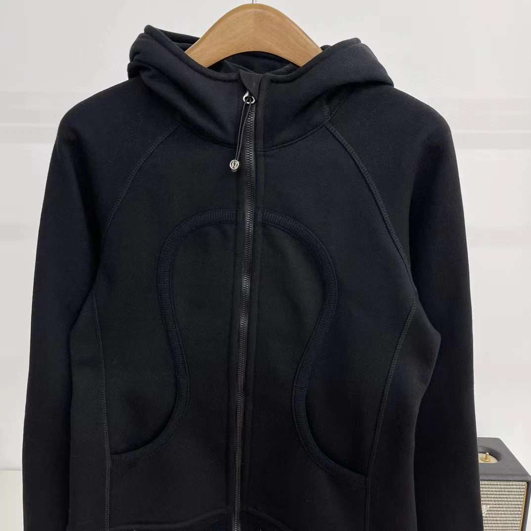 女士秋冬修身连帽加绒卫衣