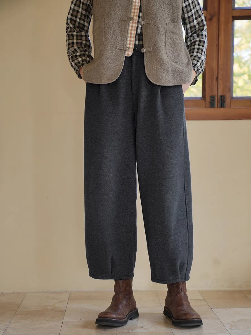 女士秋冬加绒9分卫裤HC