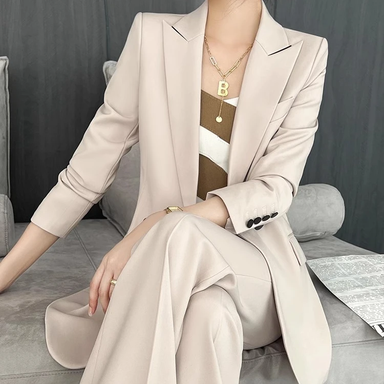 西装套装女秋冬时尚气质大牌高端休闲职业工作服高级感西服杏子灰