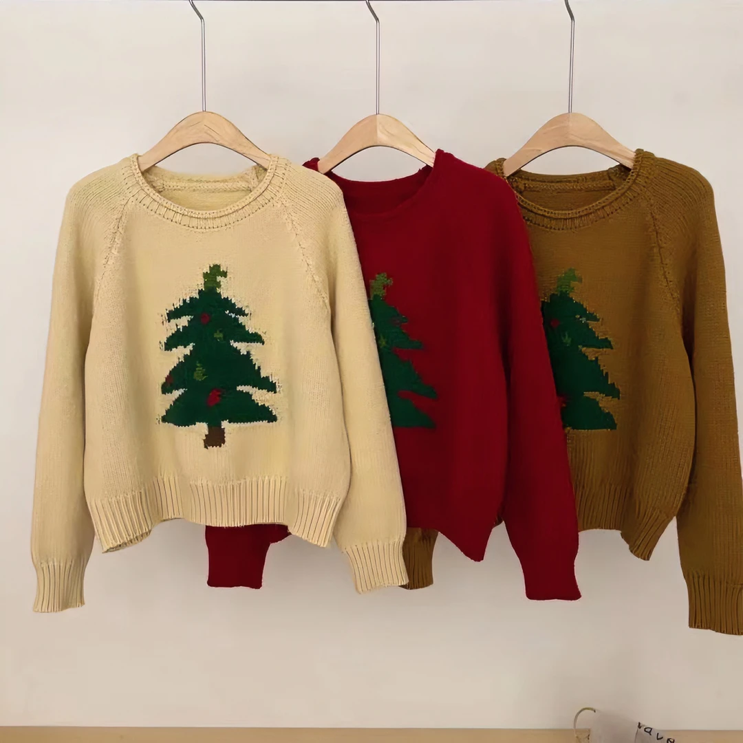 上衣针织毛衣时尚圆领网红韩版长袖休闲百搭宽松女士加厚卡通春季