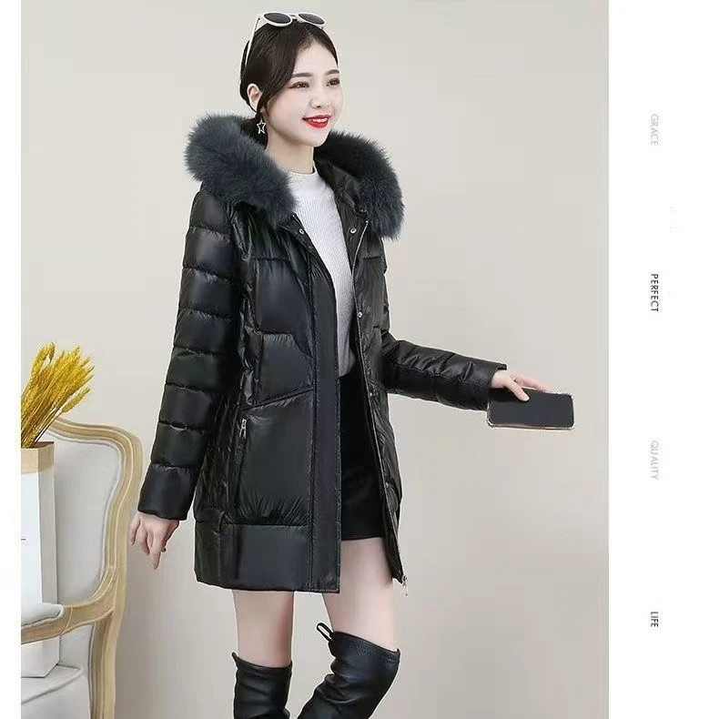 【A526】女士冬季新款时尚气质显瘦高端洋气中长款羽绒棉服