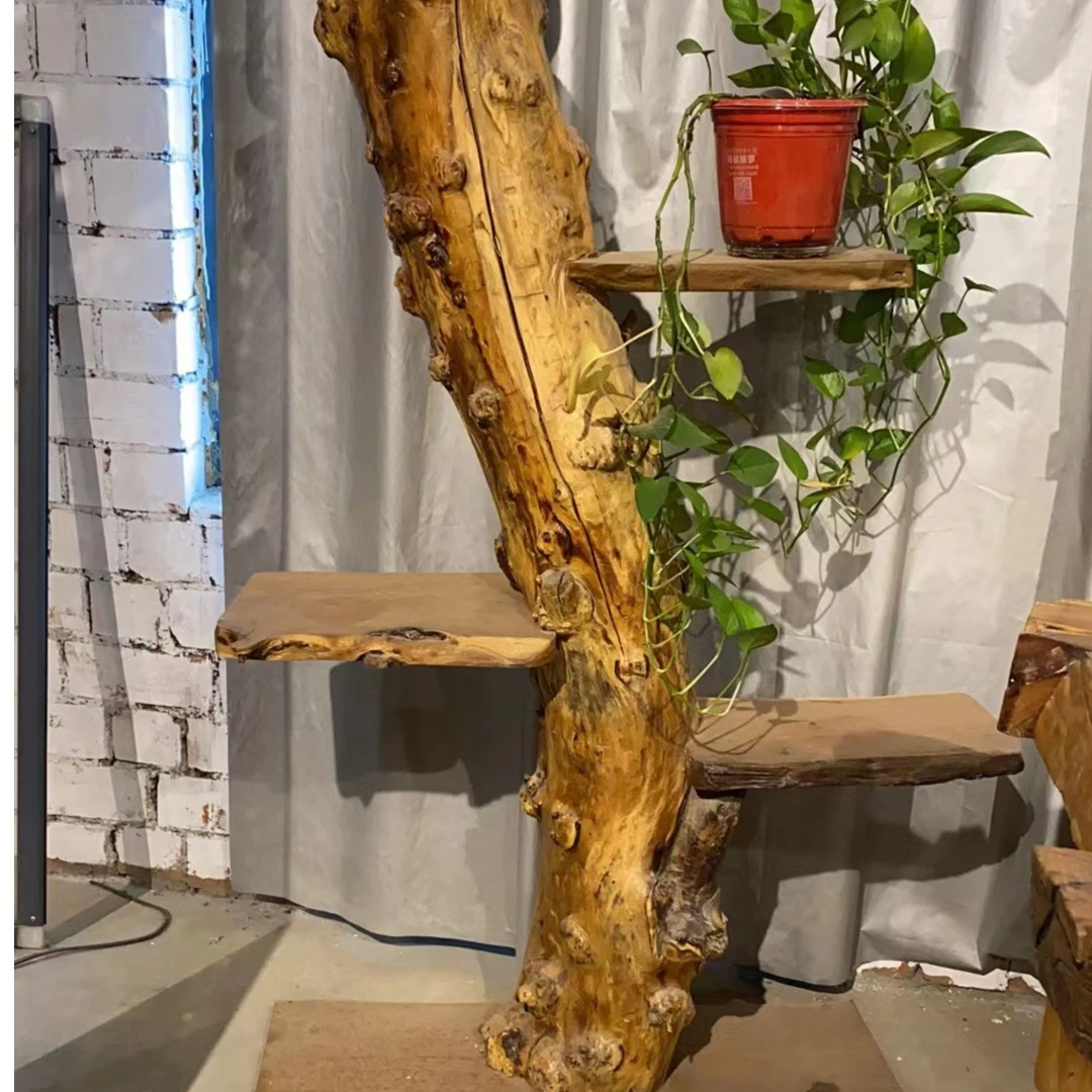 花架置物架阳台实木多肉花盆植物摆放架木制新款花架子客厅落地式