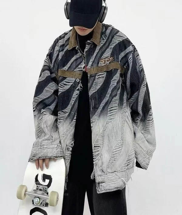 JIN·101~150新款外套网红复古宽松机车休闲款春秋牛仔外套