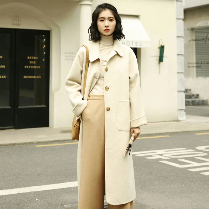 简约优雅呢大衣呢子秋冬装女23新款 特显质感长款毛呢外套女韩版