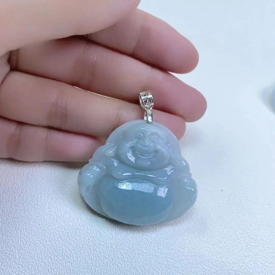 天然翡翠大号佛吊坠 40 毫米大佛