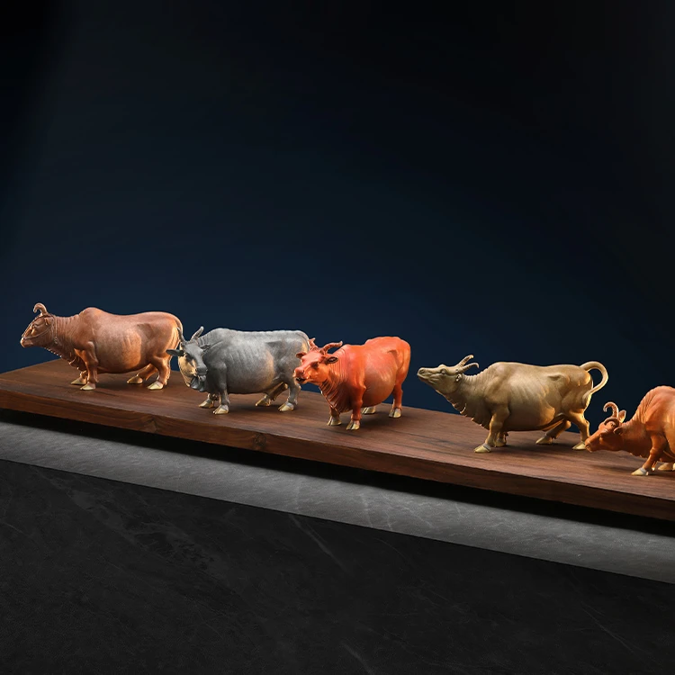 彩铜工艺品摆件-五福临门手工动物创意十二生肖茶道玄关摆设