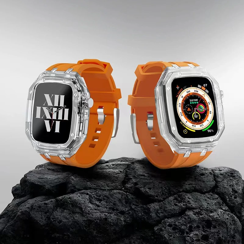 二叔优选 适用苹果手表7S8改装AP橡树透明壳AppleWatch4445透明壳