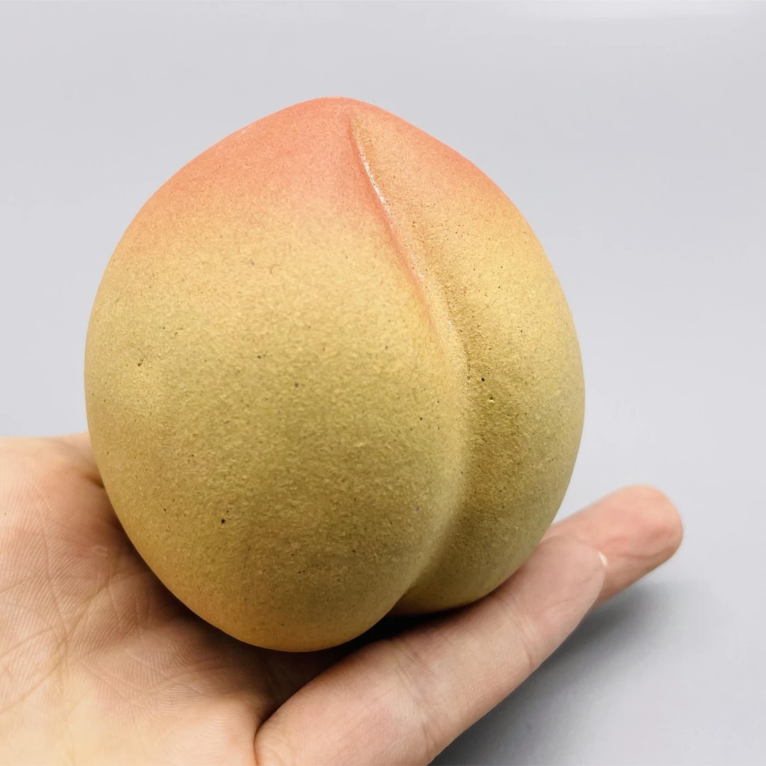 「一一紫砂」紫砂仿真小桃子创意茶宠摆件可养茶盘摆件茶玩