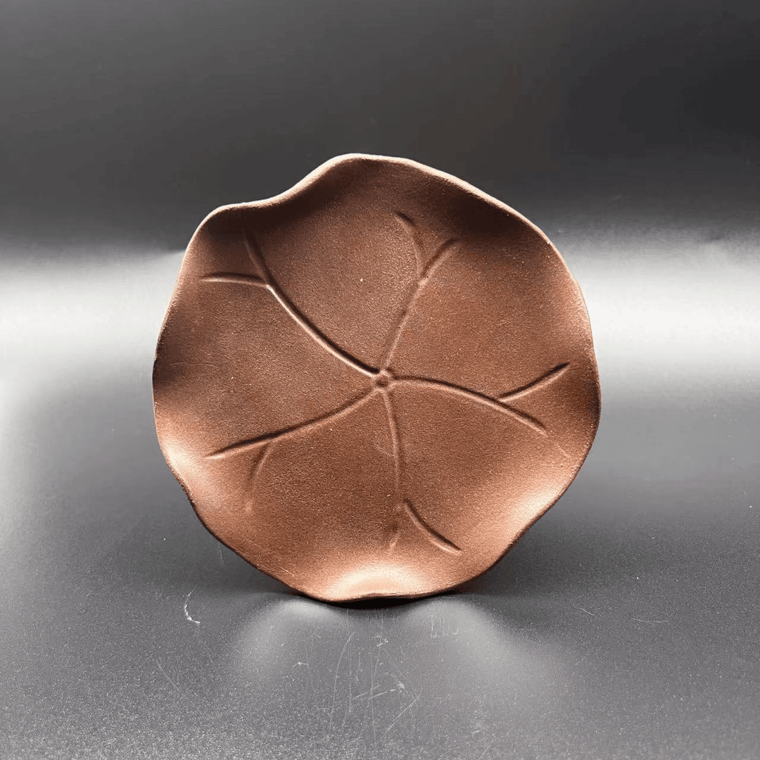 「一一紫砂」一片薄胎荷叶壶承杯垫 紫砂手工壶承杯垫