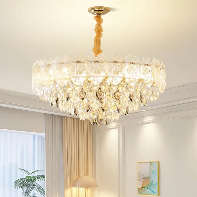 客厅灯轻奢奢华水晶玻璃吊灯大厅法式后现代餐厅卧室房间大气灯貝