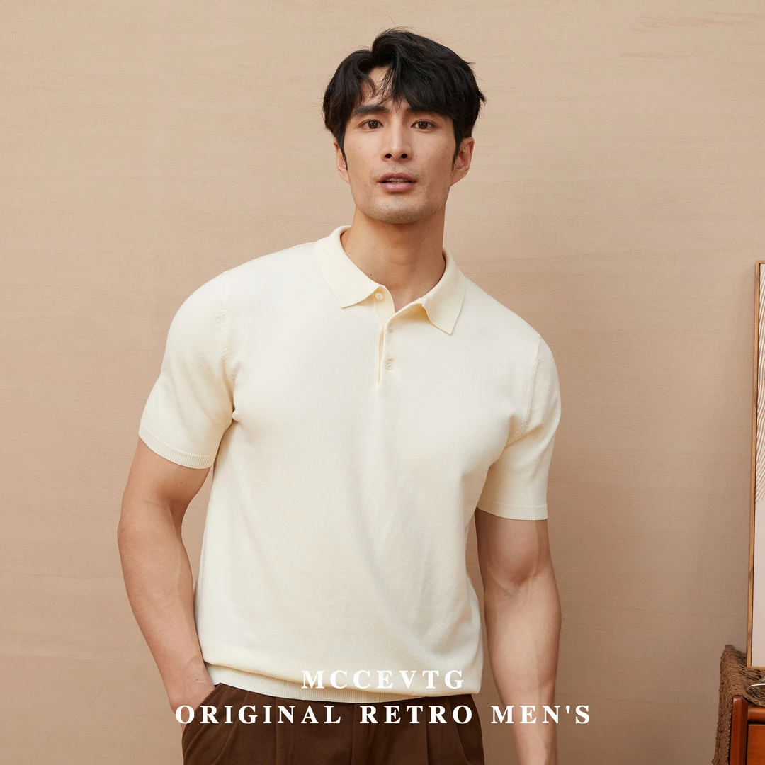 MCCEVTG针织POLO衫男士商务轻熟休闲小翻领意式短袖修身