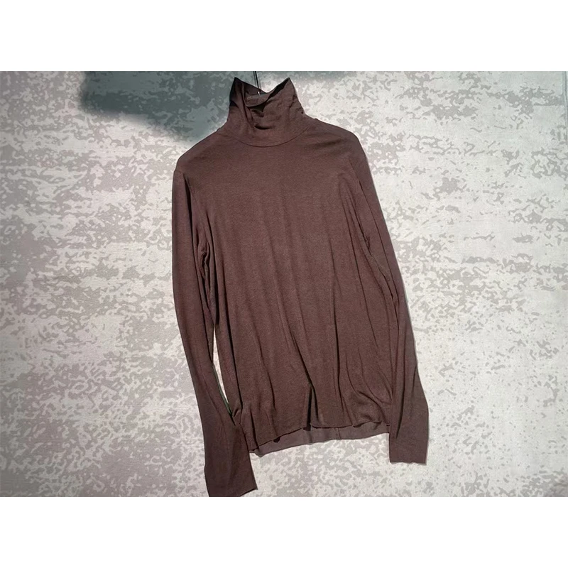 JING秋季新款女装833高领长袖T恤衫纯色上衣百搭修身打底衫