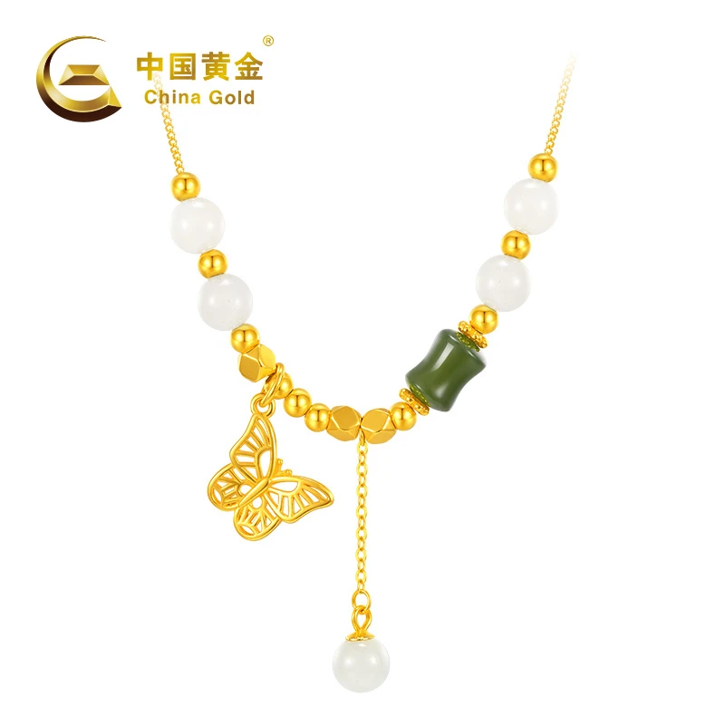 【中国黄金】20486# S925银满堂彩项链古风国风