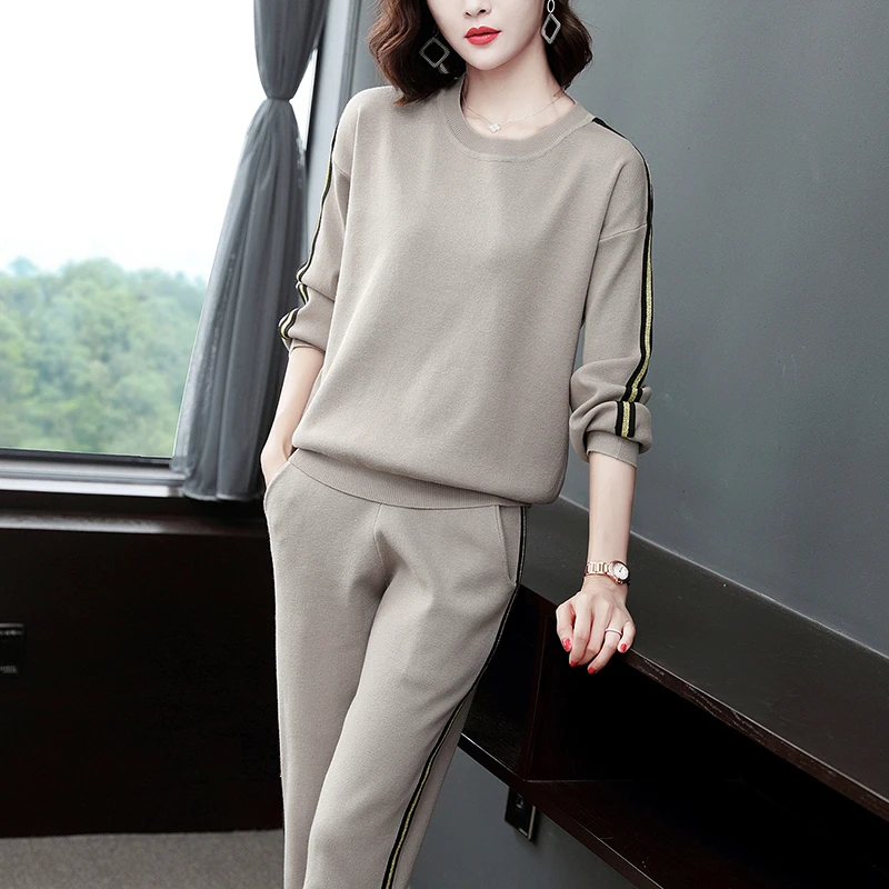 名媛气质套装时尚运动休闲两件套百搭减龄早秋装2023年显瘦女神范