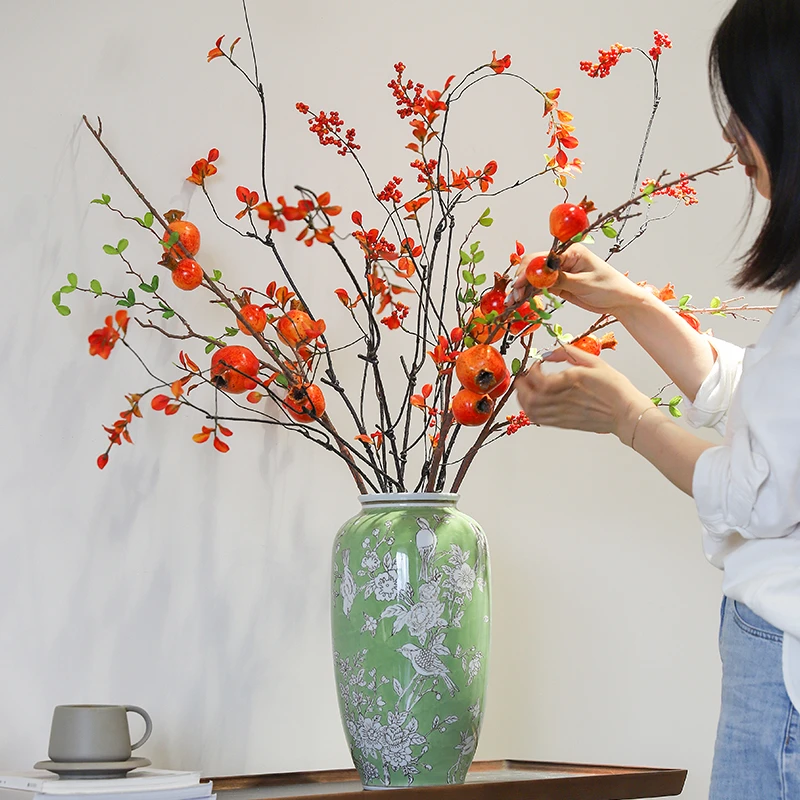 芙菡居品新中式淡青瓷【绿野仙踪】大号陶瓷花瓶客厅玄关装饰摆件