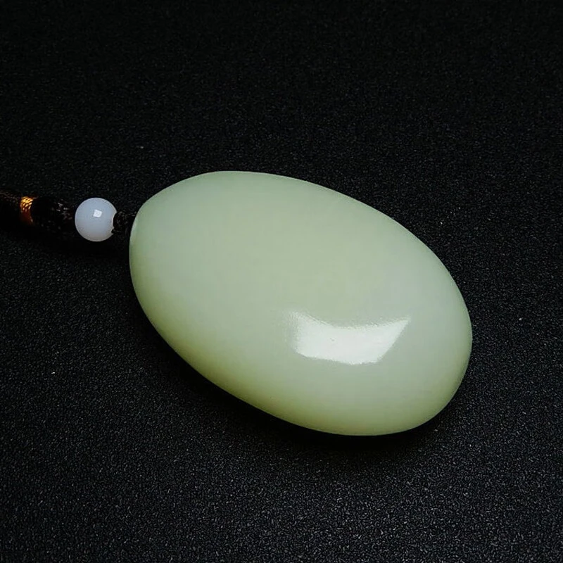 非金属珐琅吊坠 阿富汗把件简约手把件青白色男士把玩件小摆件