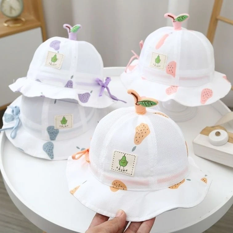 婴儿帽子夏季薄款男女宝宝遮阳帽透气防晒公主帽可爱太阳帽渔夫帽