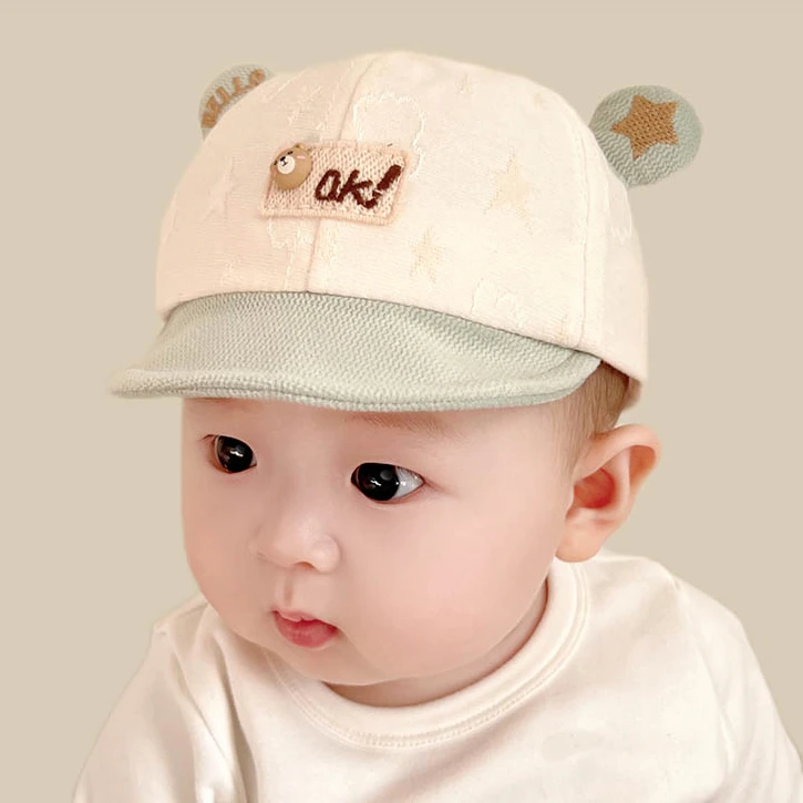 婴儿帽子春秋款0-10个月婴幼儿鸭舌帽春季薄款男女宝宝小童遮阳帽