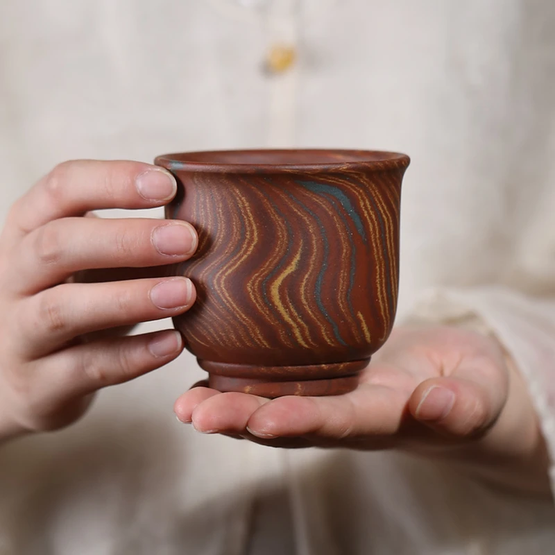 叶凡宜兴紫砂杯茶盏胶泥主人杯五牛单人茶杯喝水功夫茶杯客人杯