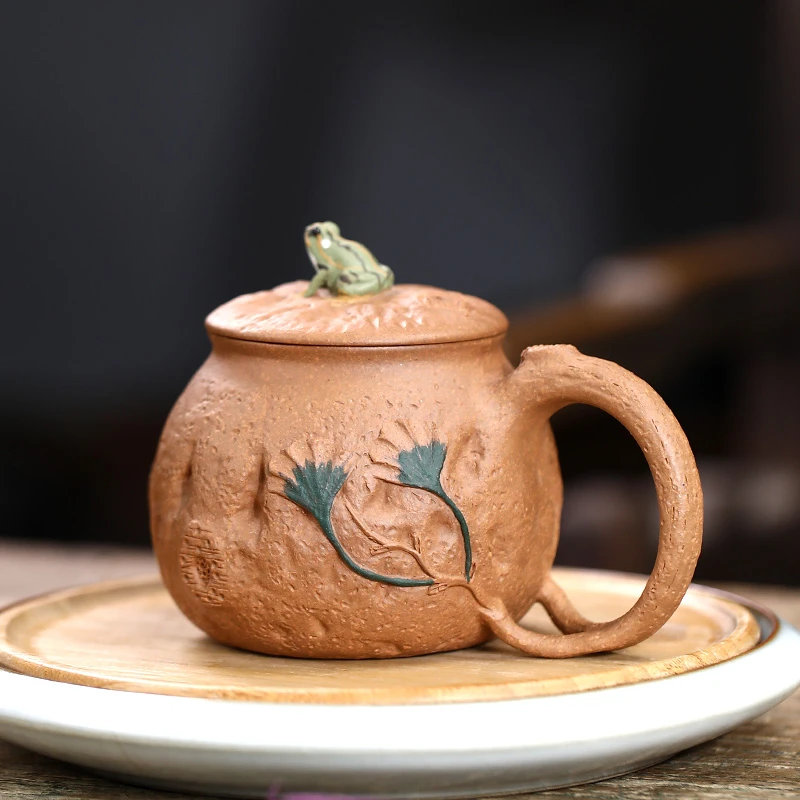 宜兴紫砂杯纯全手工龚春杯段泥泡茶杯青蛙杯男女士高档功夫茶具
