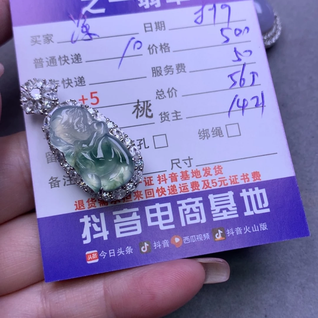 【闪购商品】翡翠颈饰银S925镶嵌涂*如