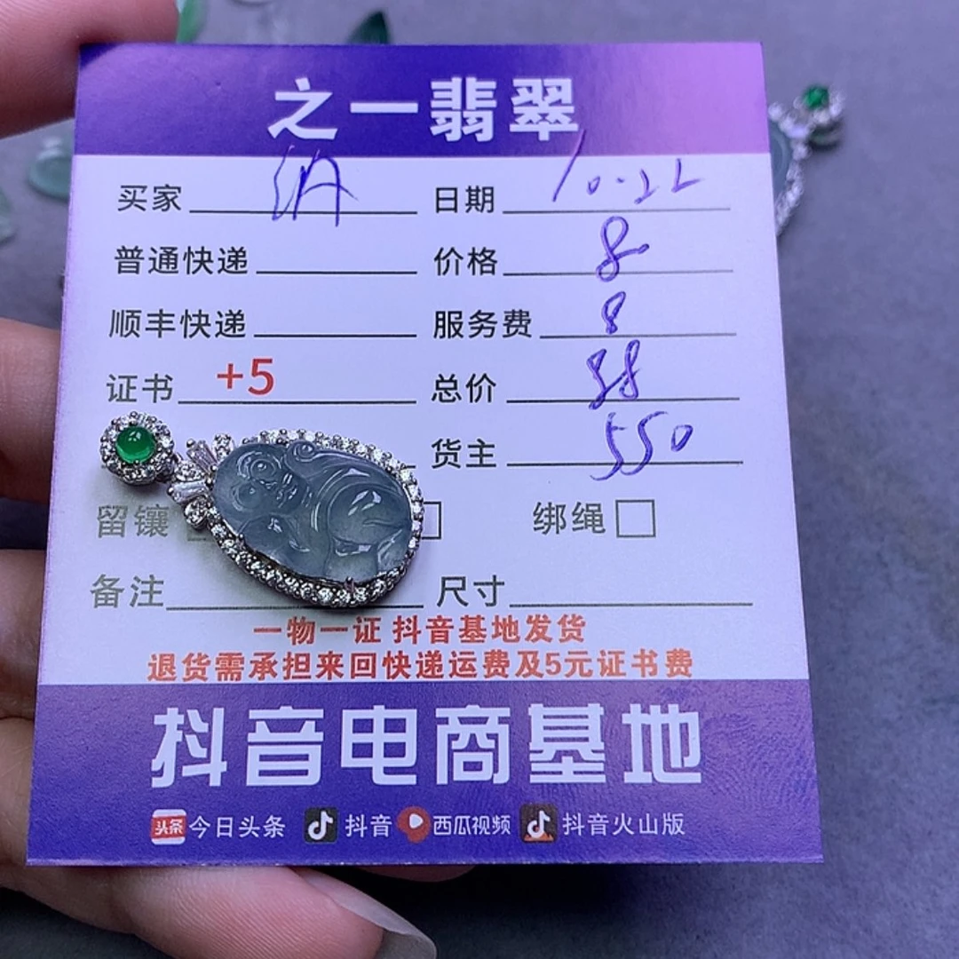 【闪购商品】翡翠颈饰银S925镶嵌纳****咪