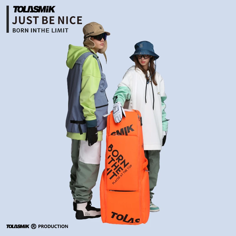 tolasmik滑雪包拉杆包带轮子双单板装备潜水防水大容量90L长板包