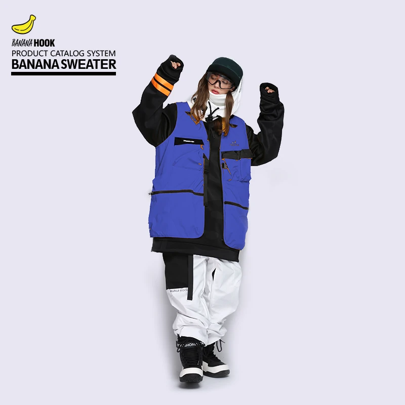 tolasmik滑雪马甲男女防水滑雪衣搭配功能外套滑雪服户外运动潮流