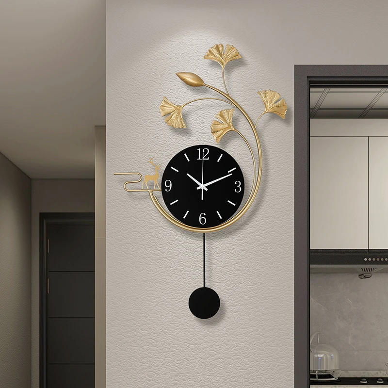 钟表挂钟客厅背景墙格栅挂件装饰时钟现代简约时尚创意轻奢石英钟