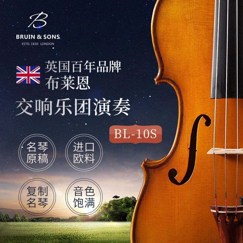 英国布莱恩BL-10S专业级纯欧料演奏级小提琴纯手工进口意大利欧料