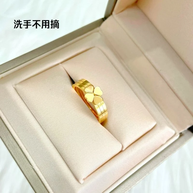 宸艳 钛钢戒指 三合一四叶草不掉色女新款ins情侣对戒素食指时尚