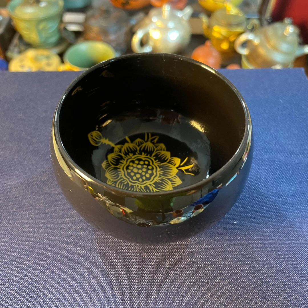 【闪购产品】B34黑金釉荷花大容量主人杯