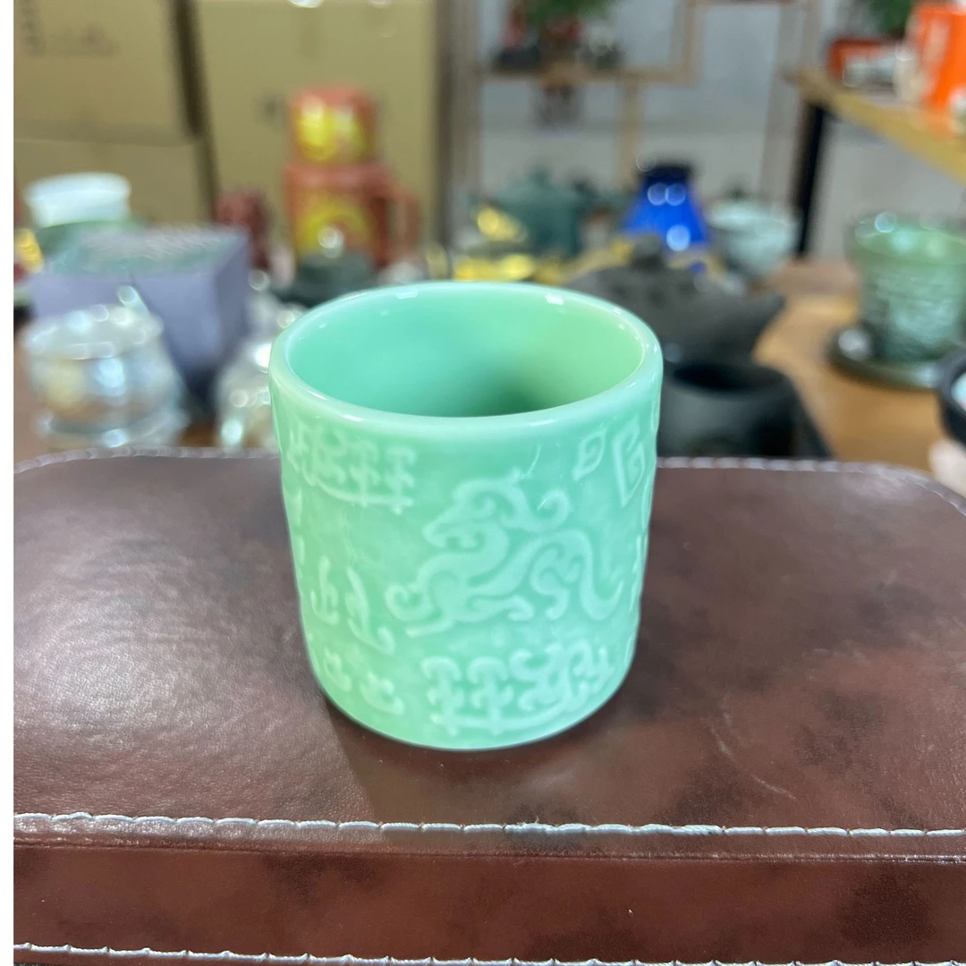 【闪购产品】B18青瓷扳指杯中式复古主人杯