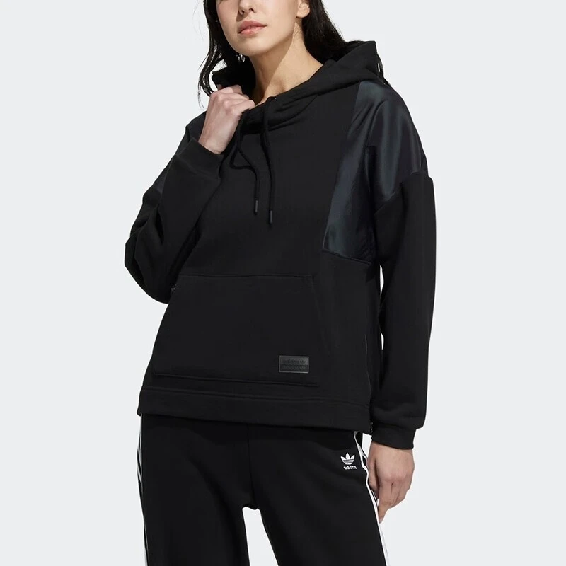 adidas/阿迪达斯Ryv Hoody运动宽松拼接连帽套头卫衣女款  HA3656