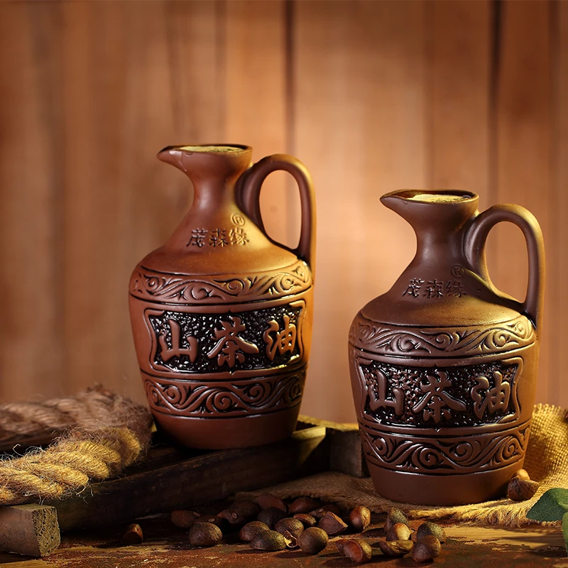 【茂森缘】自有产地冷榨一级野山茶油800ML*2 陶瓷礼盒装