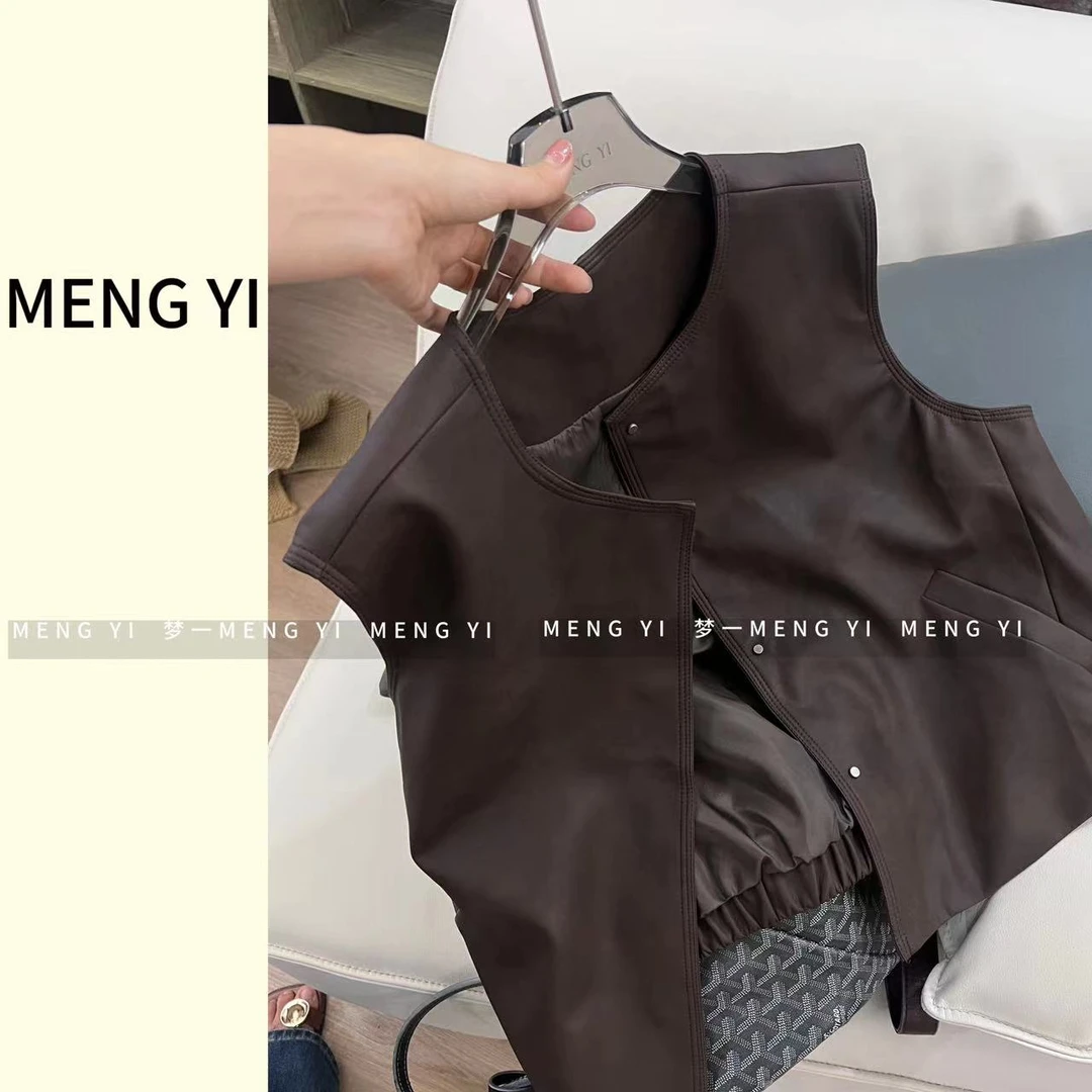 设计感独特皮马甲-my1179