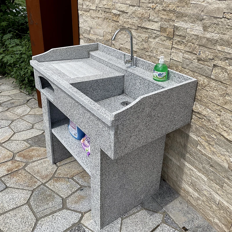 天然石材花岗岩大理石洗衣池搓衣板阳台室外庭院洗手台盆洗手池