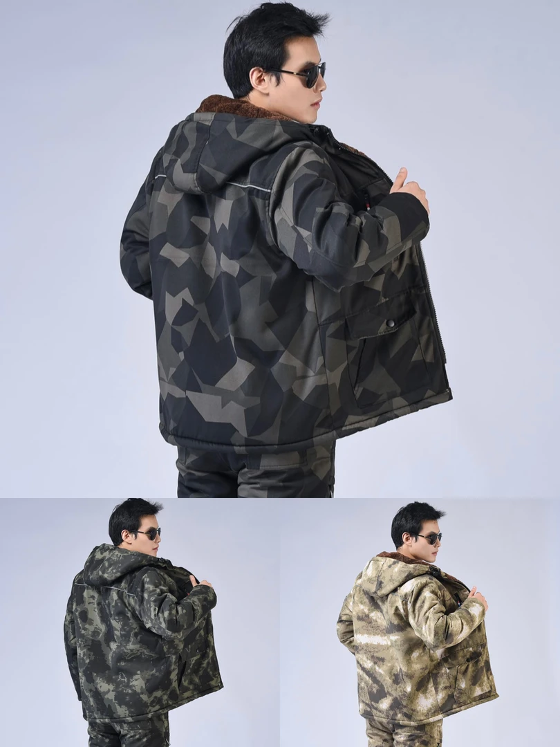 冬季棉服男女保暖加厚迷彩棉衣劳保防水棉袄保暖冷库工作防寒服