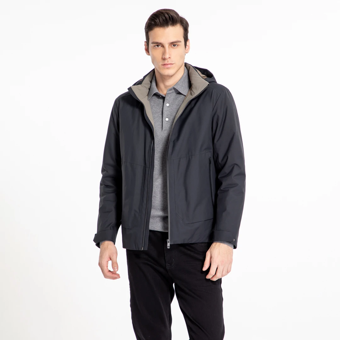 路卡迪龙【保暖轻盈】24冬季新款男士商务连帽羽绒服354246258