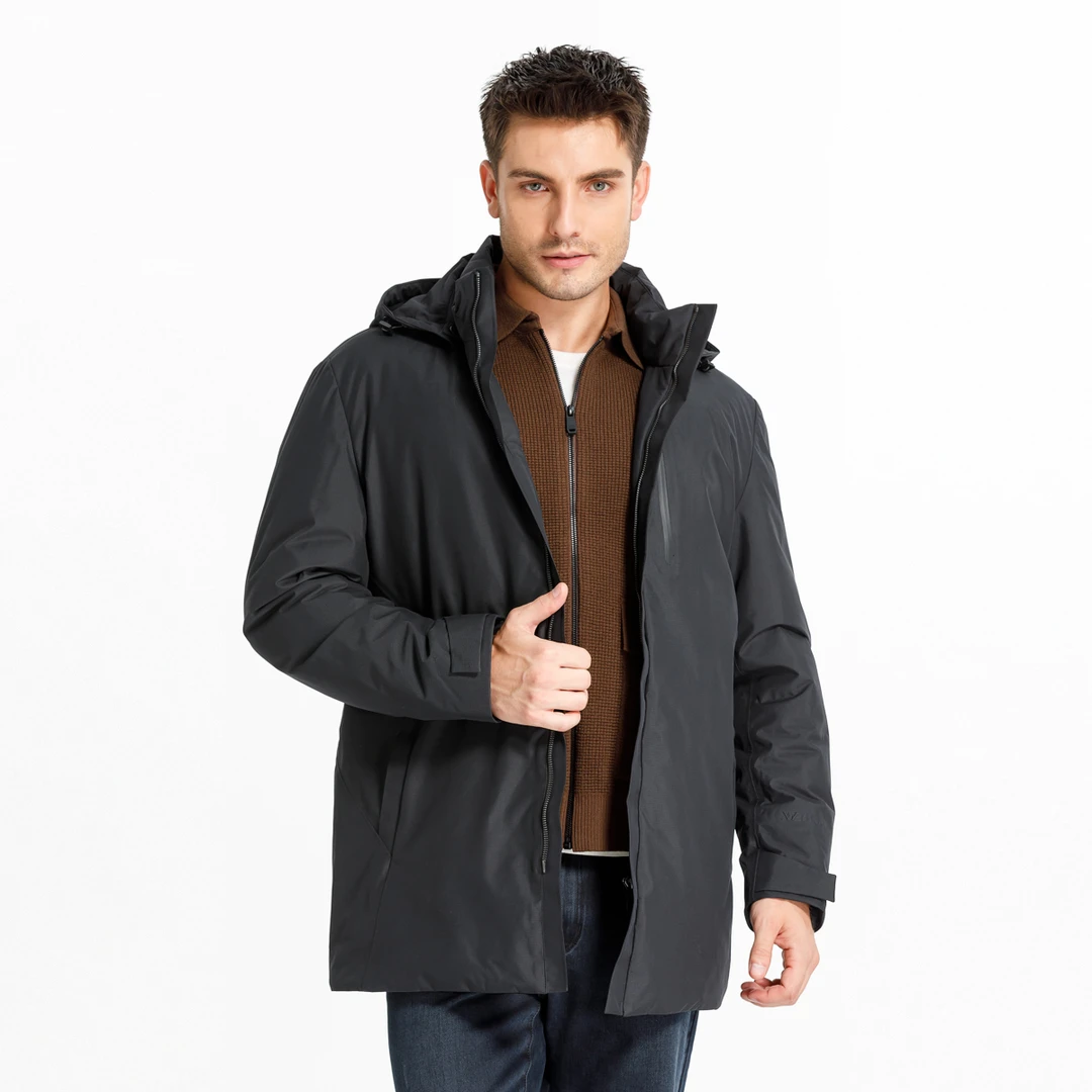 路卡迪龙【意大利进口面料】再生纤维超轻白鹅绒商务羽绒154238212