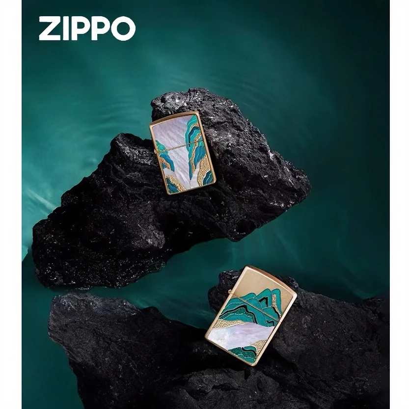 ZIPPO打火机原装神韵山水陶瓷摆件礼盒装