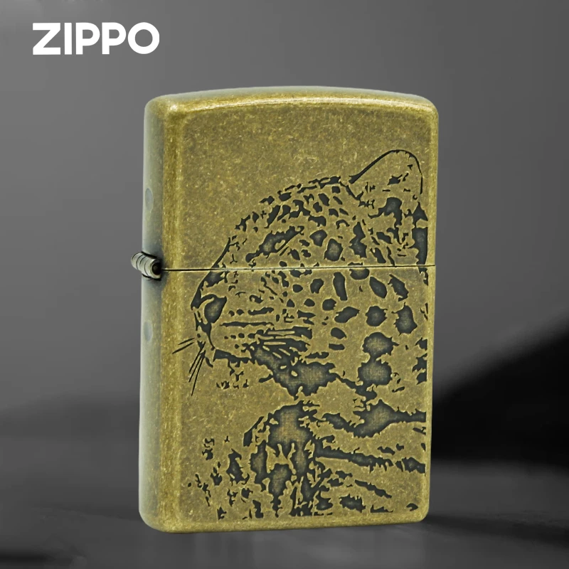 ZIPPO打火机美洲豹原装正版防风煤油古银铜做旧男士礼物DY9902US
