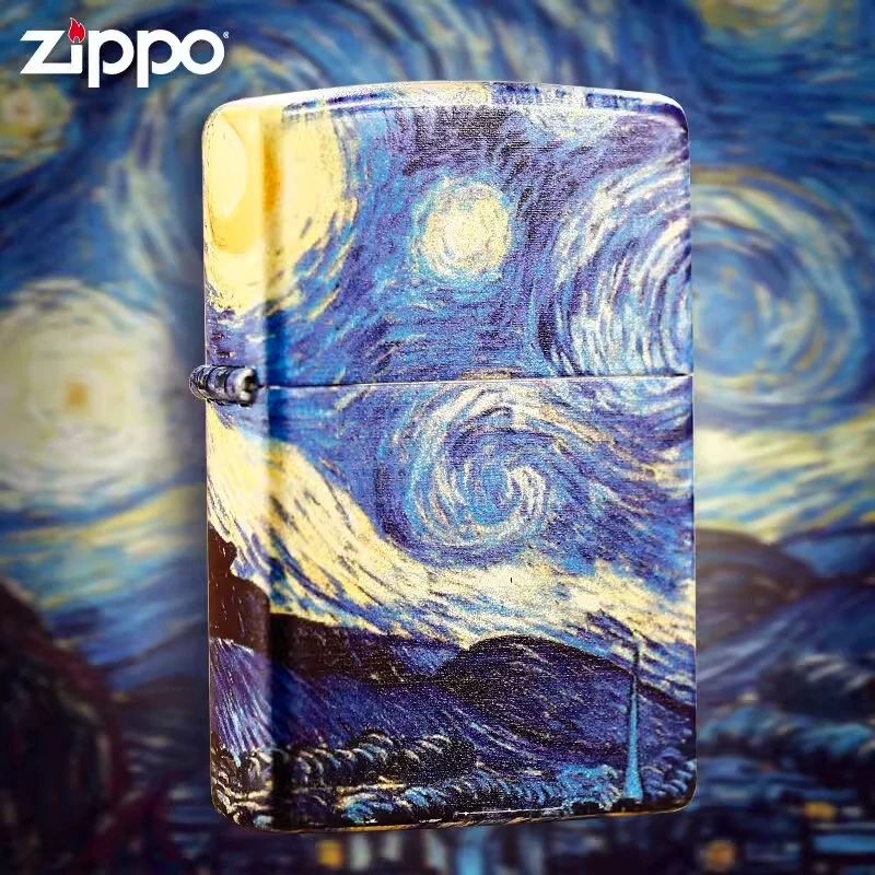 ZIPPO打火机梵高星空原装正版彩绘防风煤油男士幻彩送礼DY8702CY