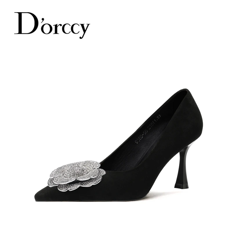 迪奥希2025年春夏高跟鞋女细跟尖头浅口气质轻奢百搭性感黑色春季