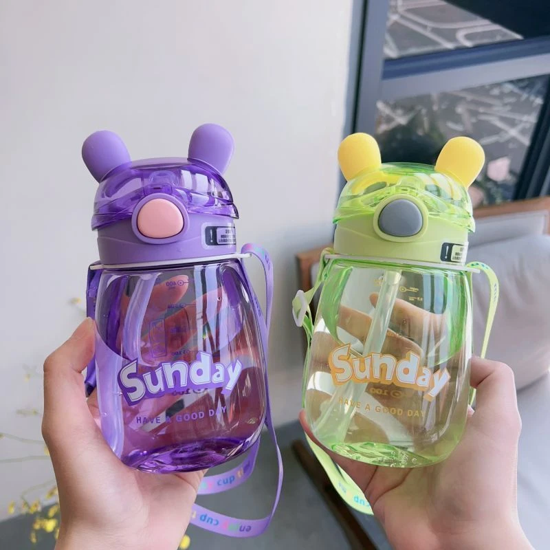 夏季高颜值儿童水杯女孩吸管小学生杯子上学幼儿园便携专用可爱